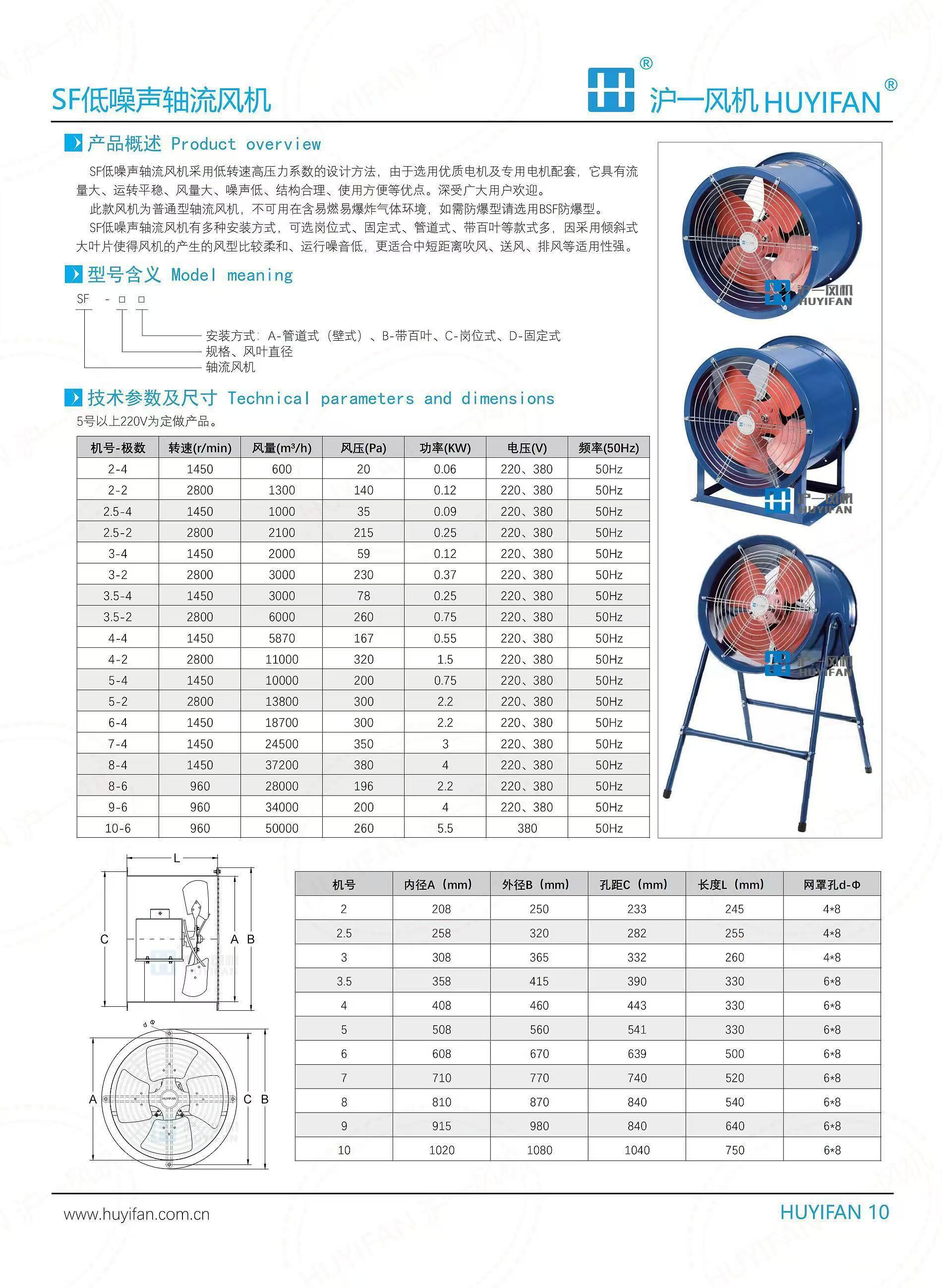 岗位固定式SF工业风机  管道排气扇轴流风机